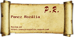 Pencz Rozália névjegykártya